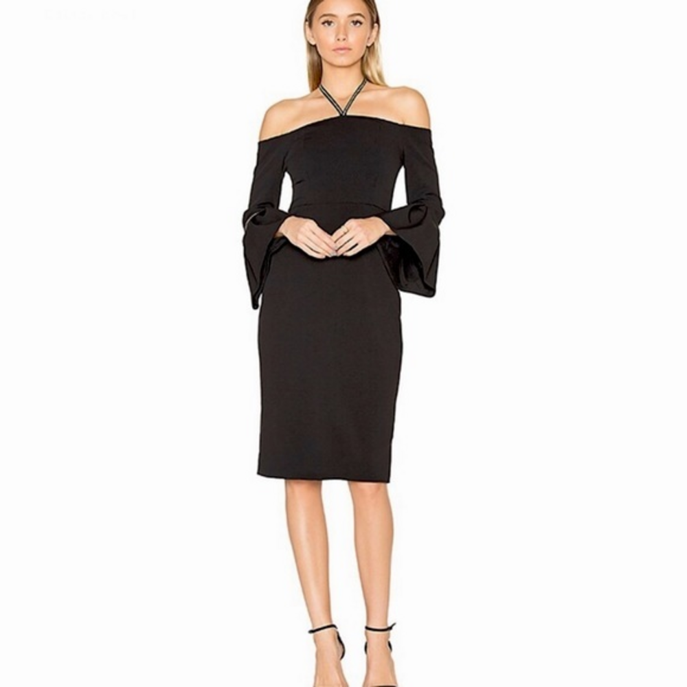 Alexis Amelie Dress off-shoulder Black Cocktail XS‎